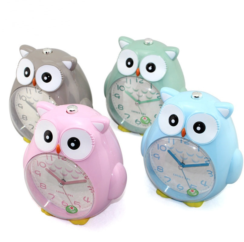 Creative children owl cartoon clock